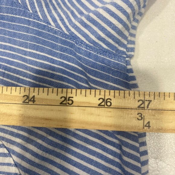 Ali Miles Tunic Top Womens 2X Blue Striped Button Front  3/4 Sleeves Lagenlook C - Picture 13 of 16